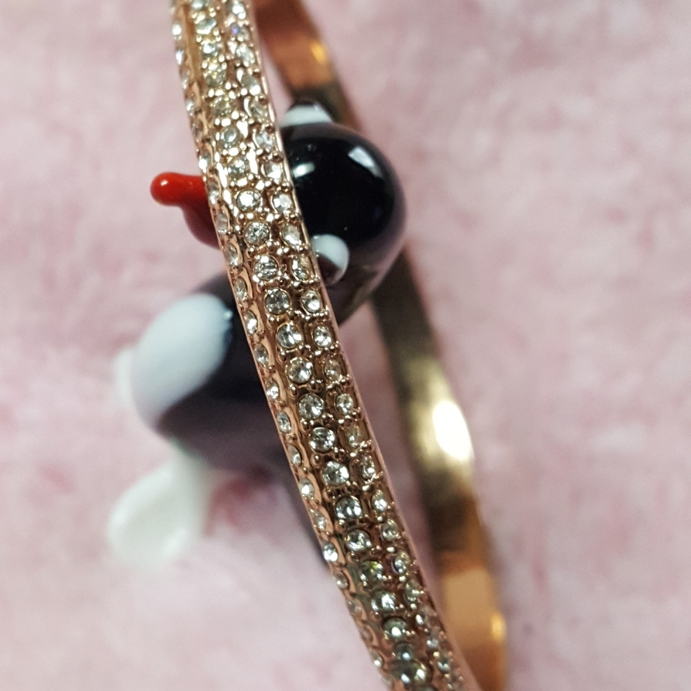 Rose gold and crystal bracelet